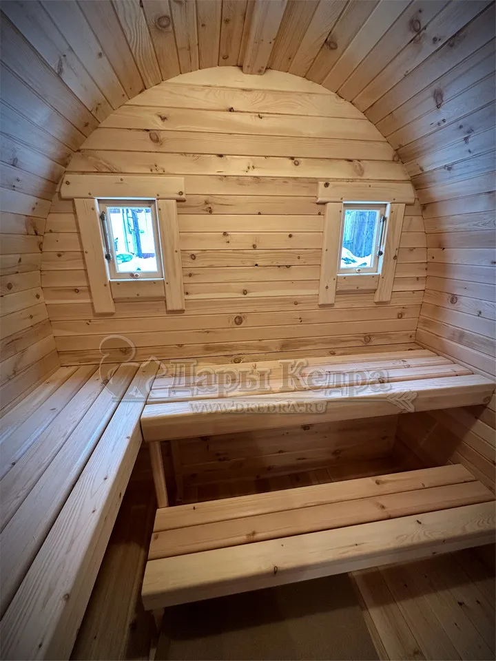 Баня-бочка буханка из кедра 4 метра