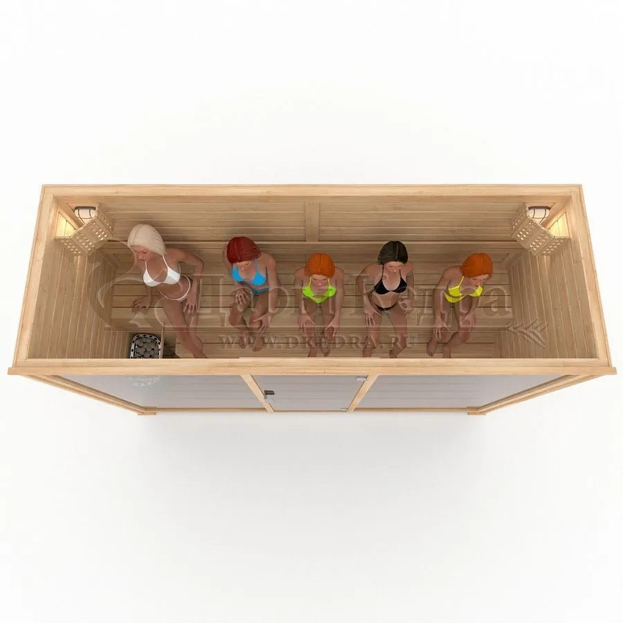 Пятиместная финская сауна кабина из кедра с электрокаменкой