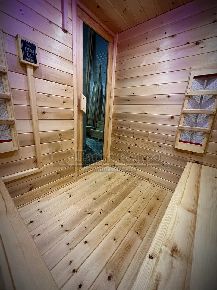 Трёхместная инфракрасная сауна кабина из кедра с керамическими излучателями