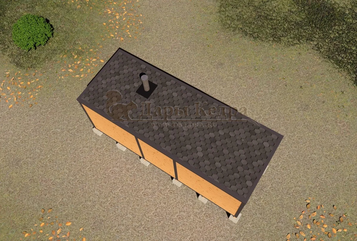 Каркасная баня «Лофт» из кедра 6х2,2 метра (вариант 1)