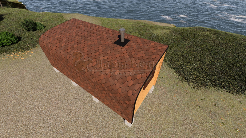 Баня «Парус» из кедра 6х2,2 метра (вариант 1)